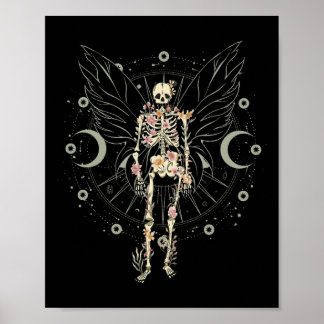 Poster Fairy Grunge Fairycore Papillon esthétique Skeleto