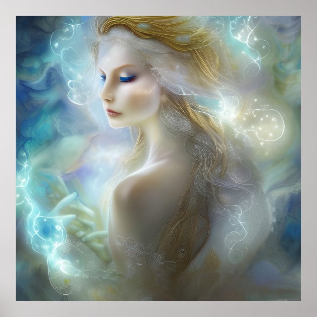 Poster Fairy In The Stars Aquarelle (Devant)