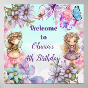Poster Fairy Party Garden Fairy Anniversaire Bienvenue Po