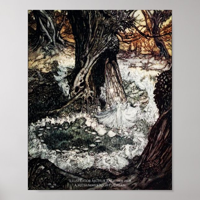 Poster Fairy Ring Midsummer Night's Dream Arthur Rackham (Devant)