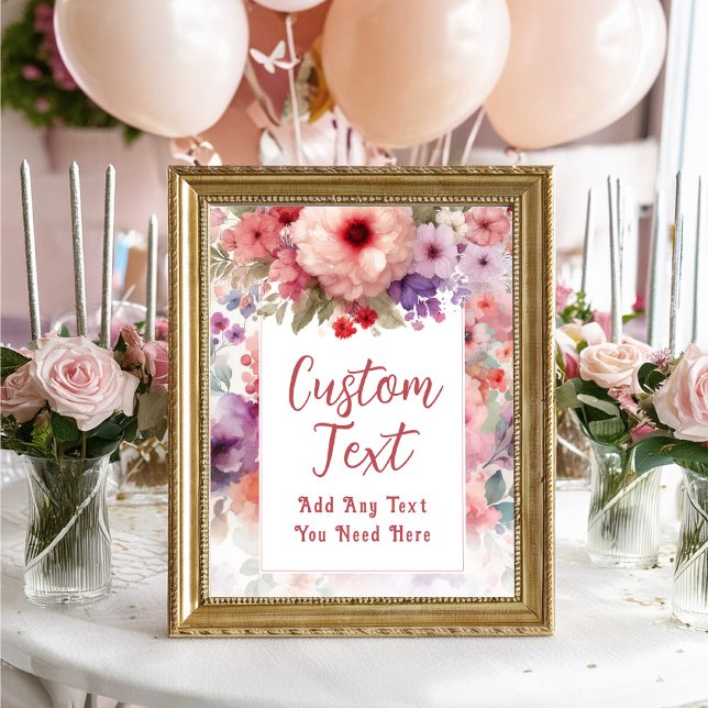 Poster Fairy Thème Jardin Anniversaire Fête Texte Personn (Custom Text  Fairy Themed Birthday Sign)