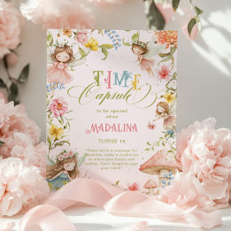 Poster Fairy Time Capsule Bright Wildflower Birthday