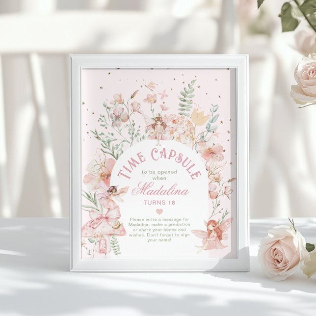 Poster Fairy Time Capsule Whimsical Pink Arch Birthday (Créateur téléchargé)