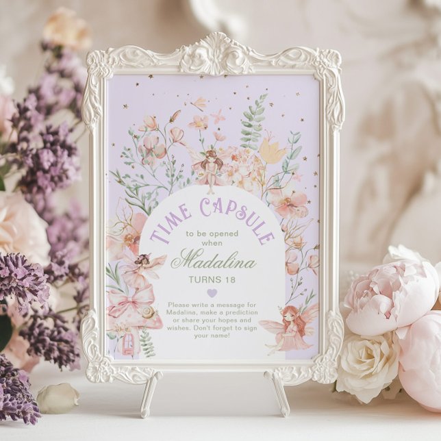 Poster Fairy Time Capsule Whimsical Purple Birthday (Créateur téléchargé)