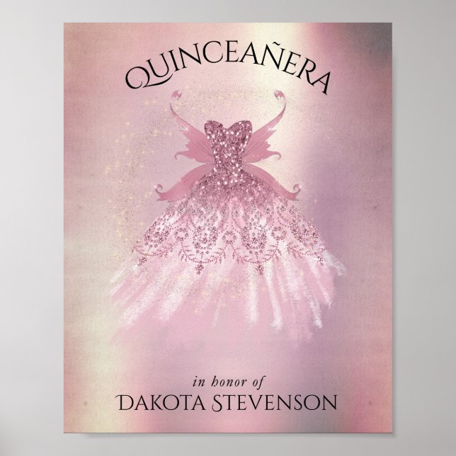 Poster Fairy Wing Mauve Gown | Luxueux Tône Rose Dusty (Devant)