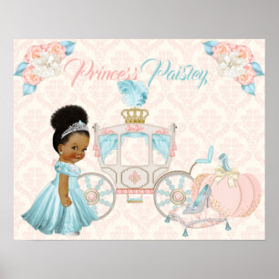 Poster Fairytale Carriage Princess Nursery personnalisée