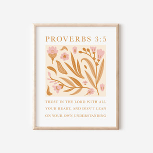 Poster Fais confiance au Seigneur Proverbes 3:5 Art chrét