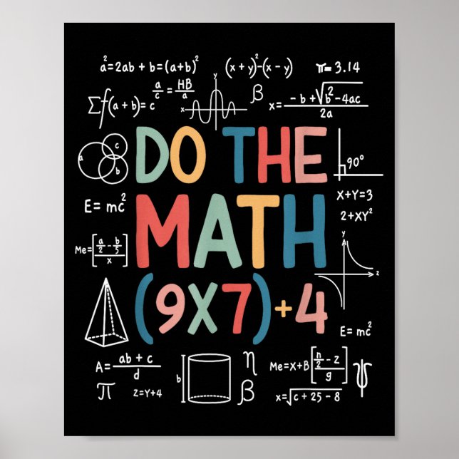 Poster Fais Le Calcul 67 Mème Drôle Six Sept Prof De Math (Devant)