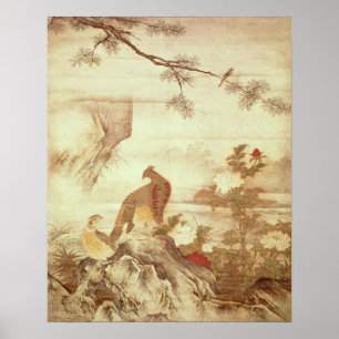 Poster Faisans et pivoines, d'une série de rouleaux