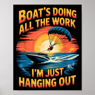 Poster Faisant tout le travail Parasailer Parapente Paras