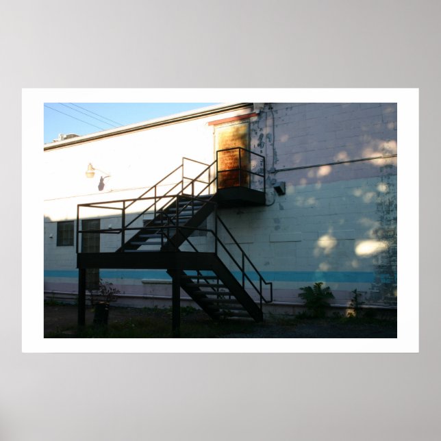 Poster Faisceau de soleil sur la cage d'escalier (Devant)