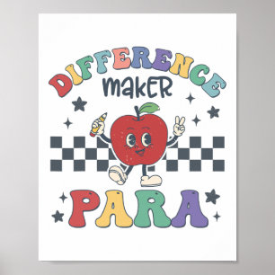 Poster Faiseur de différence Para Enseignant Paraprofessi