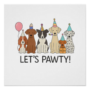 Poster Faisons la Fête Célébration de Fête de Chiens Mign