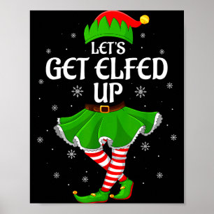 Poster Faisons la fête en elfes Noël Famille d'elfes Squa
