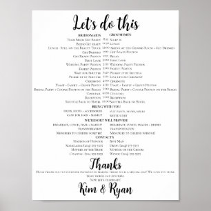 Poster Faisons-le ! - Calendrier simple du jour de mariag