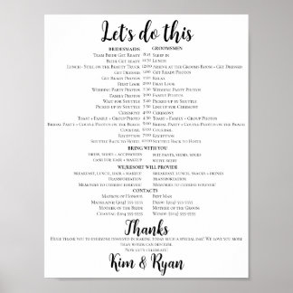 Poster Faisons-le ! - Calendrier simple du jour de mariag