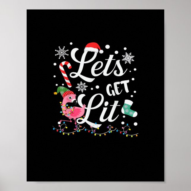 Poster Faisons un Flamant rose adulte léger Noël amusant (Devant)