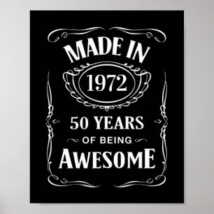 Poster Fait en 1972 50 ans d'être génial anniversaire 202