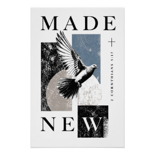 Poster Fait Nouveau 2 Corinthiens 5:17 Baptême Dove Bruta