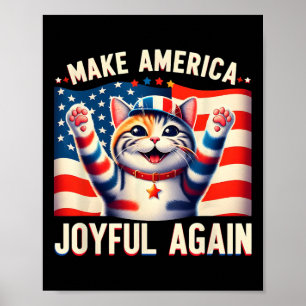 Poster Faites à l'Amérique Joyeuse à nouveau Chat Ladies 
