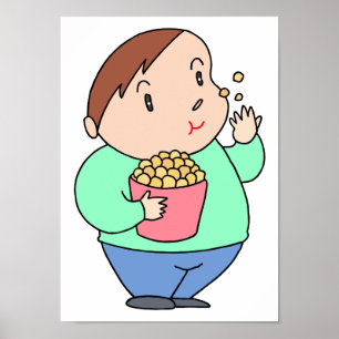 Poster Faites attention à ne pas trop manger sans vous en