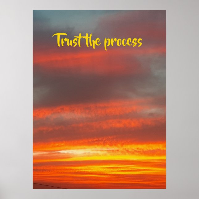 Poster Faites confiance au processus - Beau coucher de so (Devant)