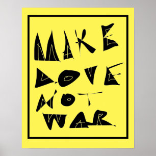 Poster Faites de l'amour pas de la guerre graphique.