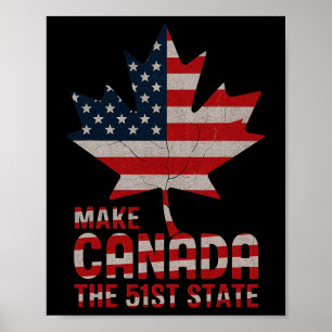 Poster Faites du Canada la 51e feuille de drapeau américa