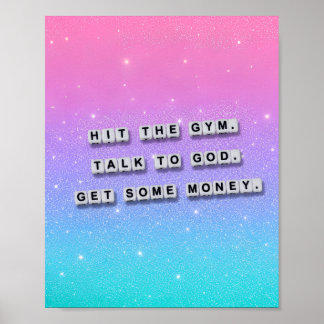 Poster Faites du sport, parlez à Dieu, gagnez de l'argent