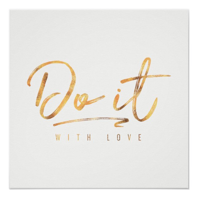 Poster Faites-Le Avec Love Faux Gold Foil (Devant)
