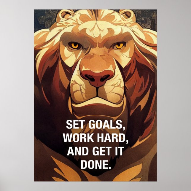 Poster Faites-le faire Lion Motivational Citations (Devant)