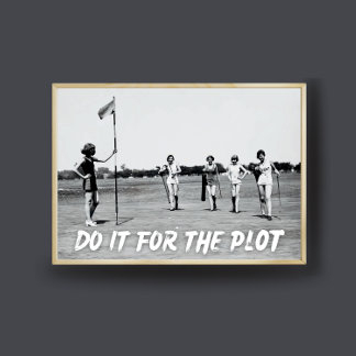 Poster Faites-Le Pour L'Art Du Parchemin, Retro Golf Girl