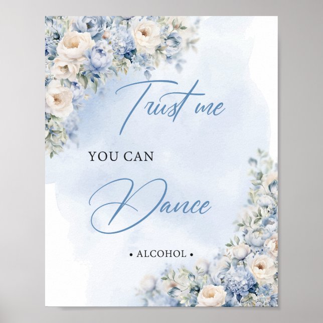 Poster Faites-moi confiance fleurie bleue et blanche où l (Devant)