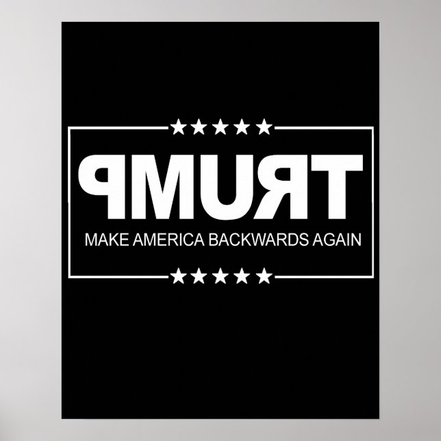 Poster Faites reculer l'Amérique - Signe anti-Trump — (Devant)