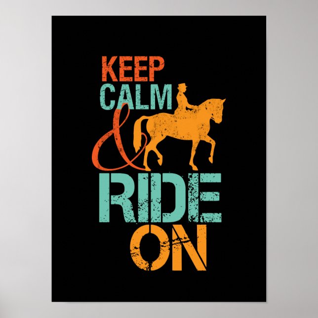 Poster Faites Une Promenade Calme À Cheval À Cheval À Che (Devant)