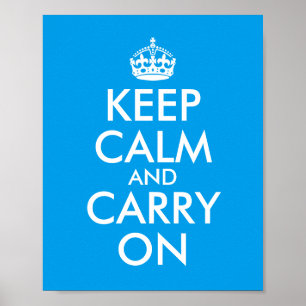 Poster Faites votre propre bleu azur Gardez le calme et c