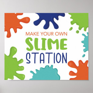 Poster Faites votre propre panneau de slime pour l'annive