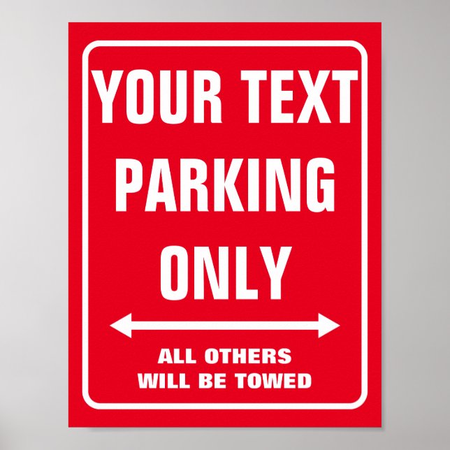 Poster Faites votre propre PARKING SEULEMENT signer des a (Devant)