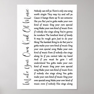 Poster Faites votre propre sorte de la chanson blanche de