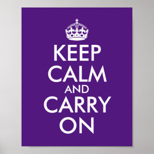 Poster Faites Votre Propre Violet Royal Gardez Votre Calm