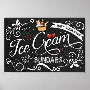 Poster Faites-vous signe Sundae de votre propre crème gla