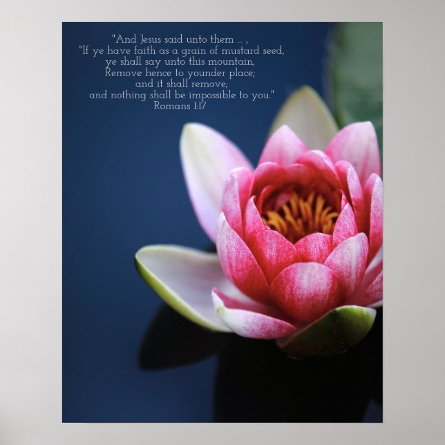 Poster Faith Bible Verse Inspiration Eau Lily (Devant)
