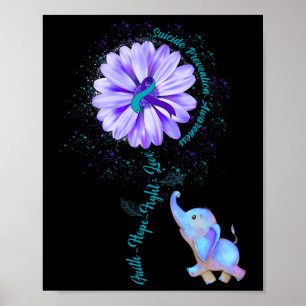 Poster Faith Hope Fight Love Suicide Prévention Sensibili