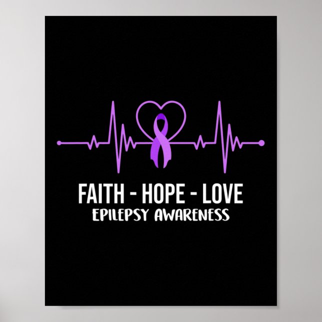 Poster Faith Hope Love Epilepsy Sensibilisation Costume g (Devant)