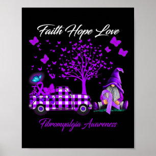 Poster Faith Hope Love Fibromyalgie Cadeaux de sensibilis