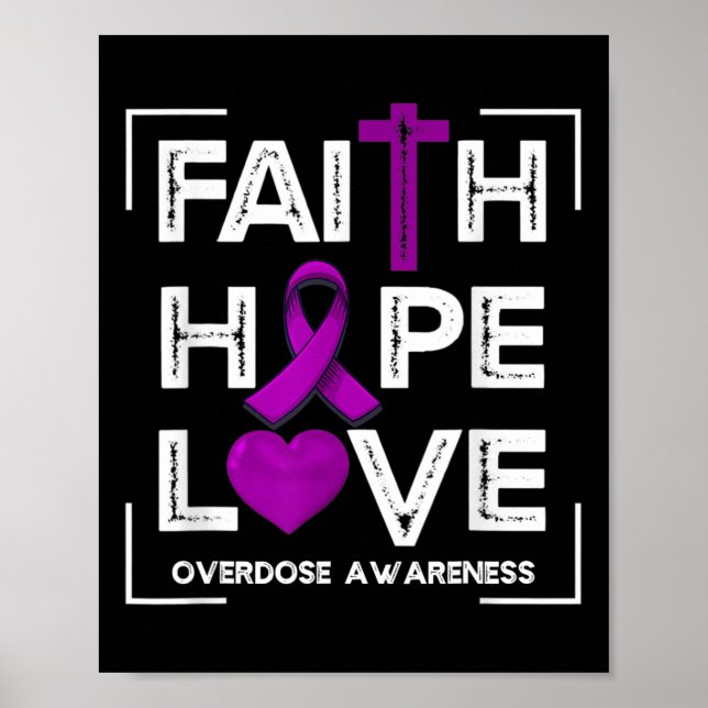 Poster Faith Hope Love Overdose Sensibilisation Femmes ch (Devant)