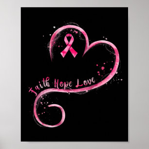 Poster Faith Hope Love Pink Ribbon Cancer du sein Prix
