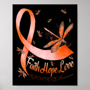 Poster Faith Hope Love RSD CRPS Sensibilisation Dragonfly
