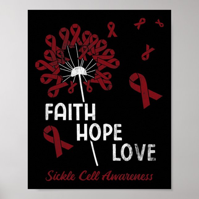 Poster Faith Hope Love Sickle Cell Awareness 1 (Devant)