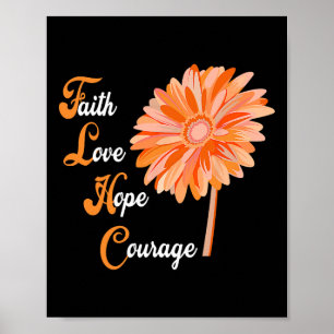 Poster Faith Love Hope Courage Aml Leukemia Sensibilisati